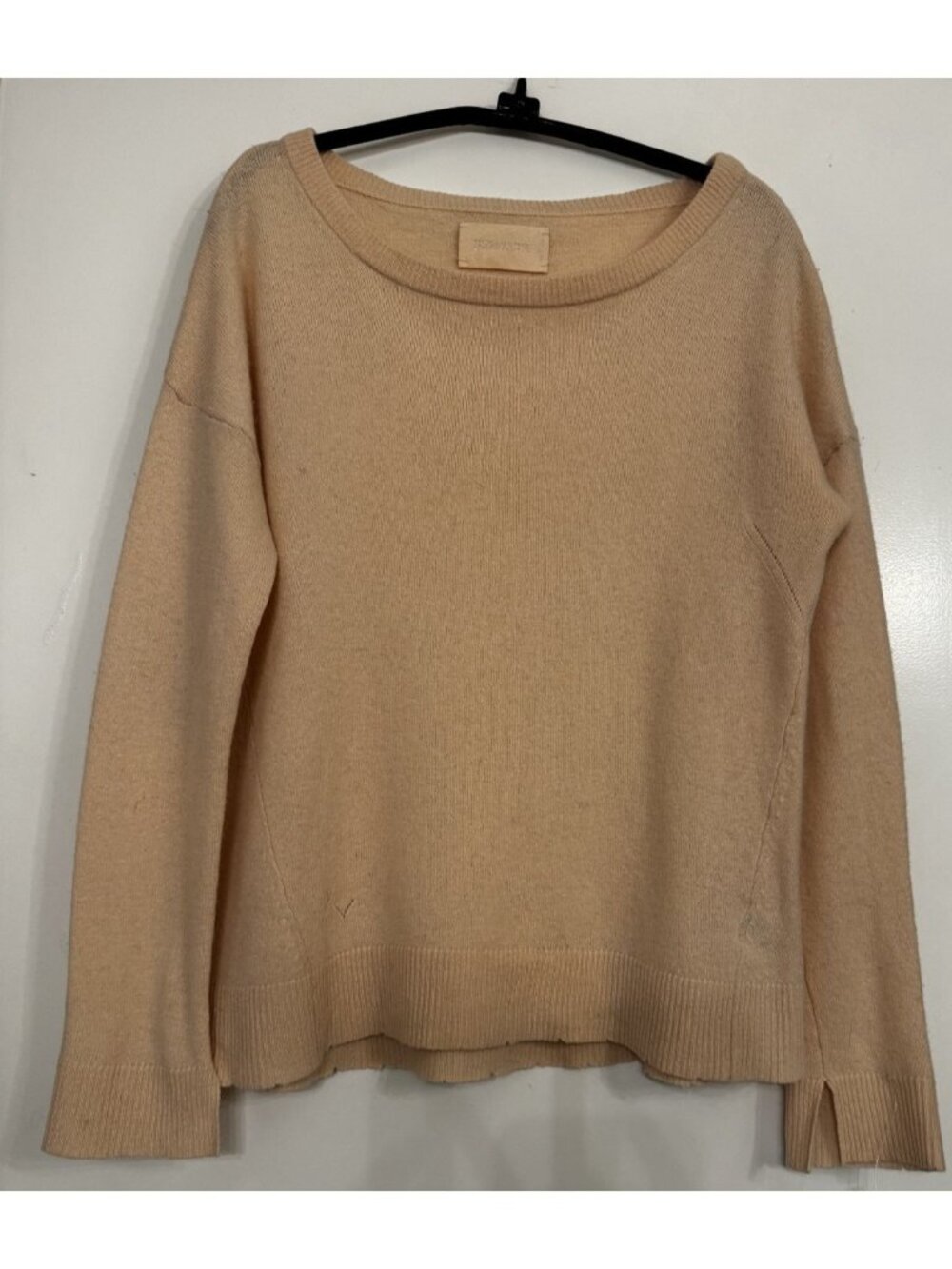 Zadig & Voltaire Pink Cashmere Sweater Metallic Silver Elbow Patch